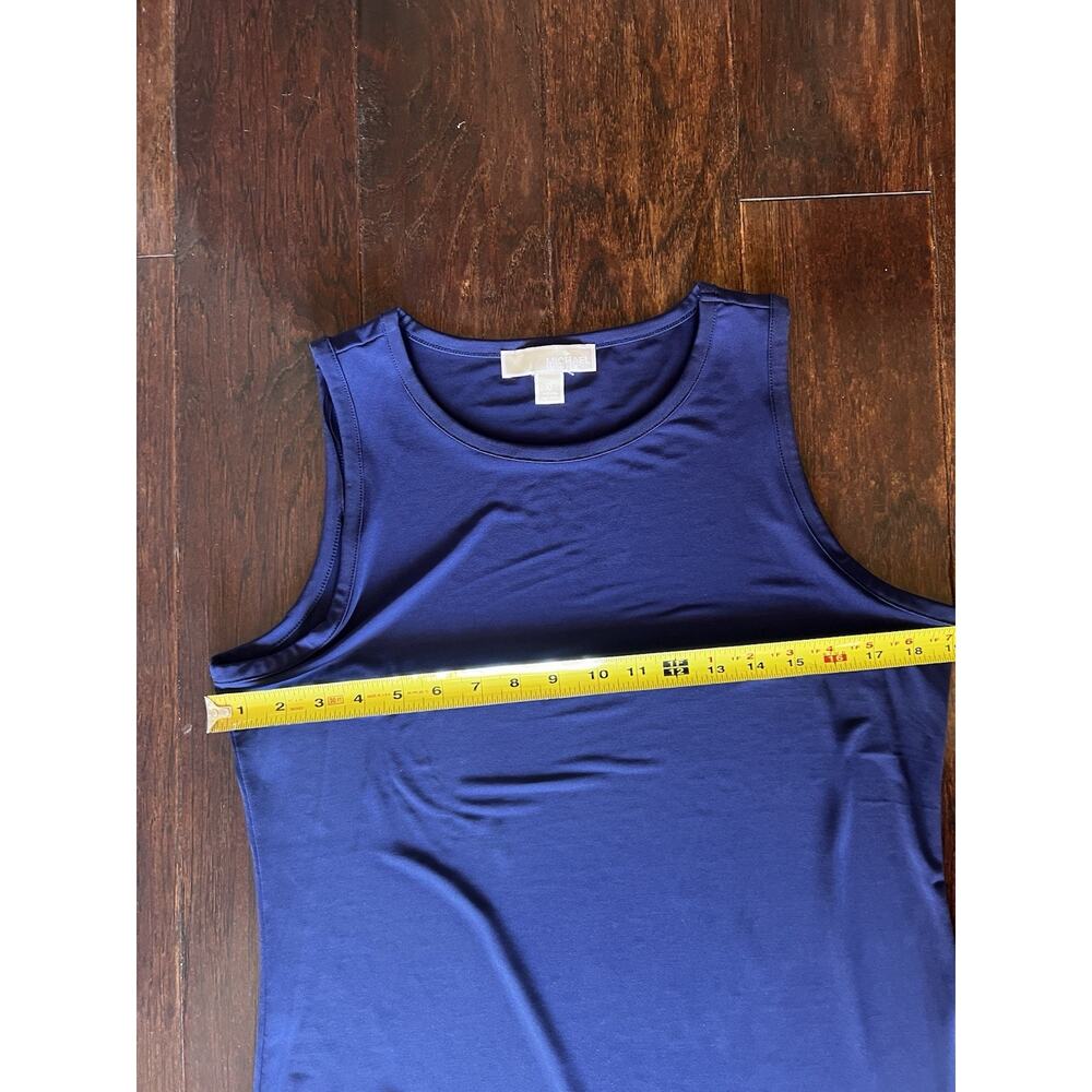 Michael Kors Dress Womens M Navy Blue Sleeveless Pleated Hem Tank Career - Picture 9 of 10